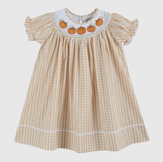 Lil Cactus Smocked Pumpkin Bishop Dress - PRE-ORDER ONLY