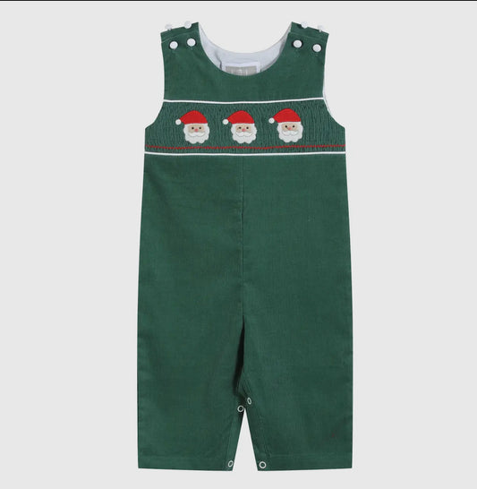 Lil Cactus Smocked Green Santa Longall - PRE-ORDER ONLY