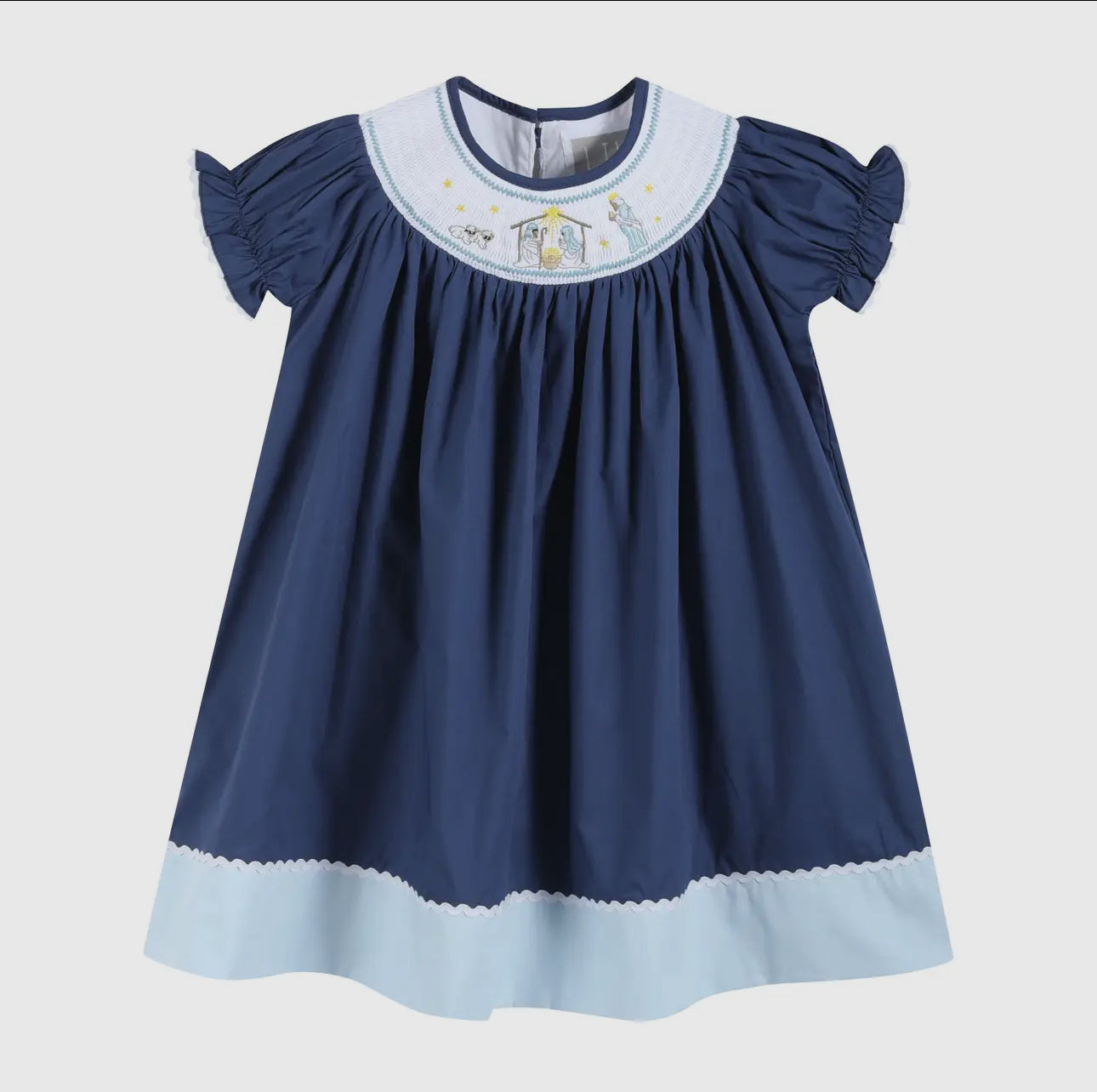 Lil Cactus Nativity Smocked Bishop Dress - PRE-ORDER ONLY