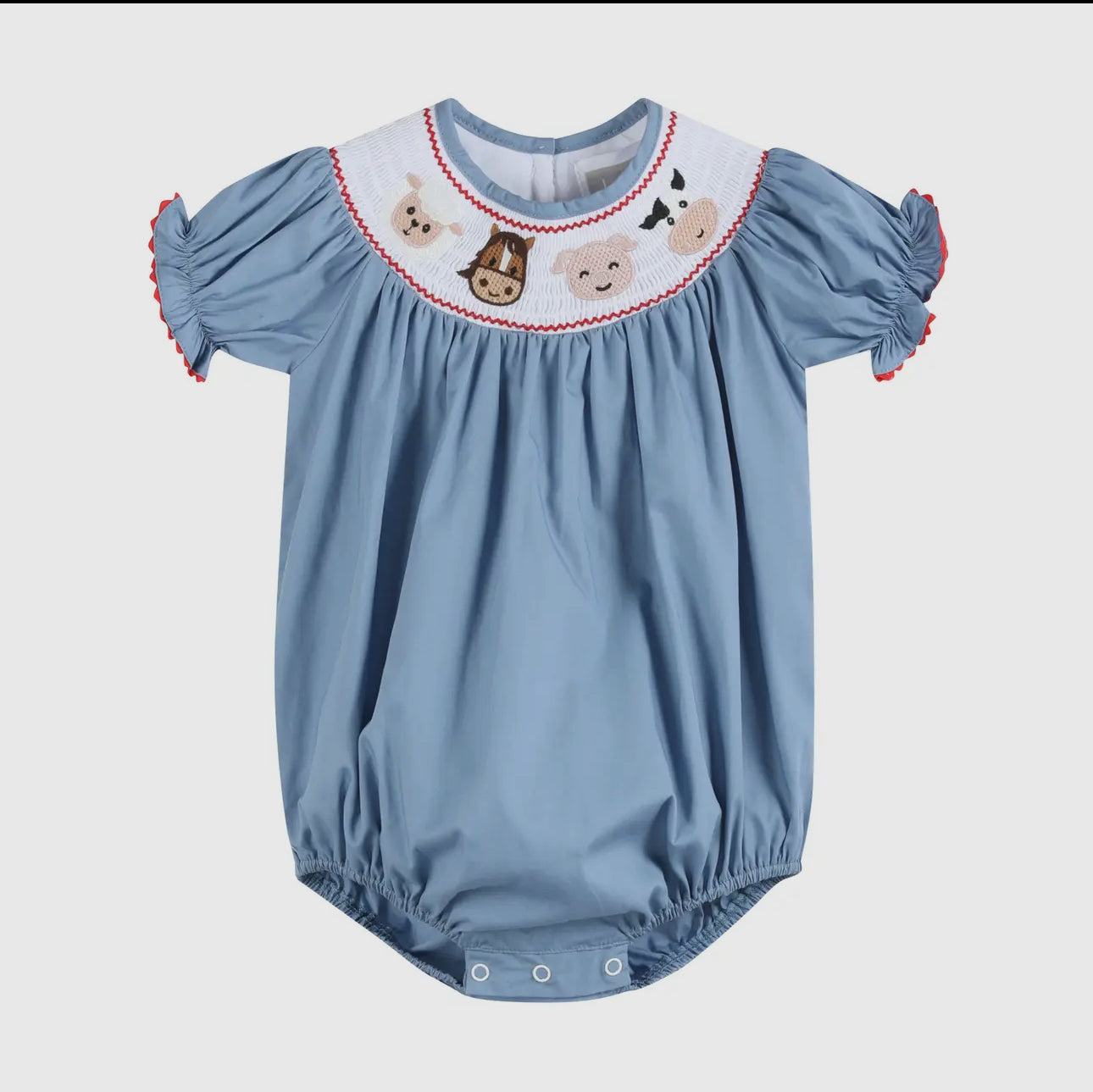 Lil Cactus Smocked Farm Animal Bubble