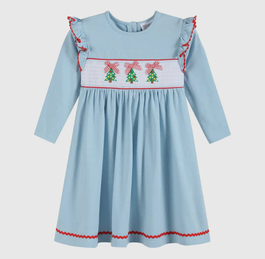 Lil Cactus Smocked Christmas Tree Dress - PRE-ORDER ONLY