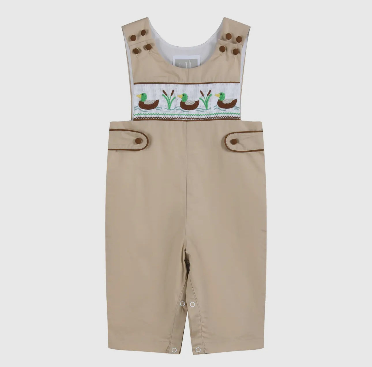 Lil Cactus Light Brown Smocked Longall - PRE-ORDER ONLY