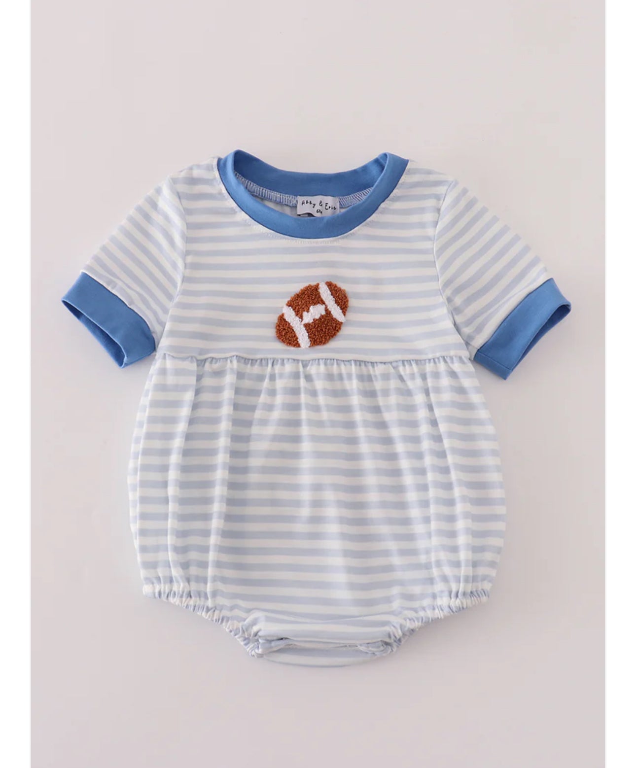 Blue Stripe Football French Knot Embroidery Bubble