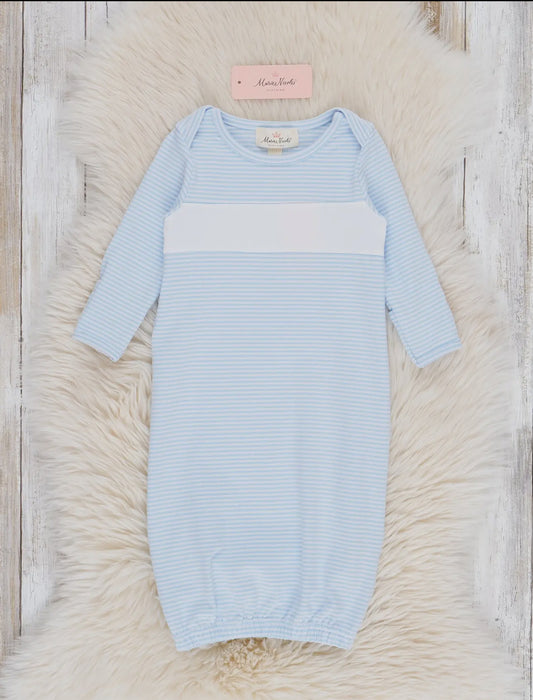 Classic Baby Blue Striped Gown