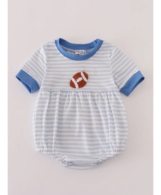 Blue Stripe Football French Knot Embroidery Bubble