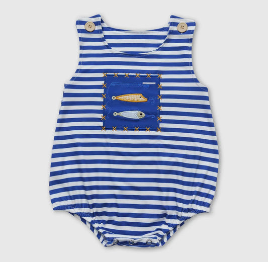 Sleeveless Navy Stripe Fishing Bubble